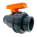 VALVULA BOLA UNION UNIVERSAL PVC PRES 1 1/2" C SIN ROSCA TUBRICA