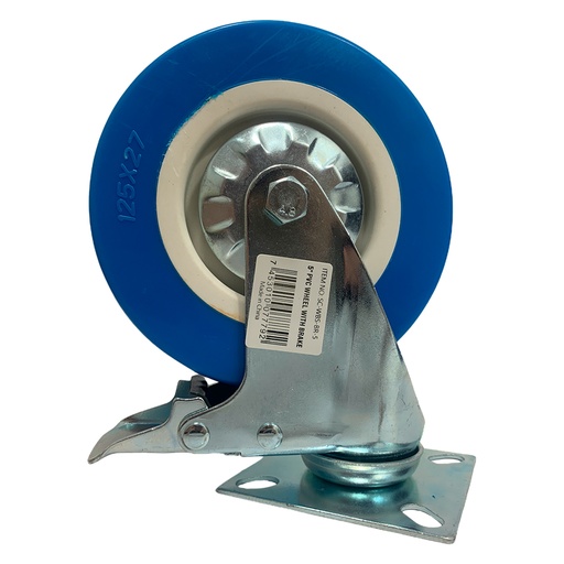 [10761] RUEDA DE PVC 5" CON FRENO SECURITY