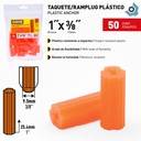 RAMPLUG PLASTICO 1" X 3/8" 50 PIEZAS NARANJA COVO