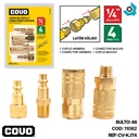 JUEGO DE COPLE Y CONECTORES RAPIDOS 1/4" 4 PIEZAS COVO