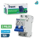 BREAKER TERMOMAGNETICO 16A 2P TIPO EUROPEO TROEN