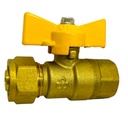 VALVULA 1/2"  F X S16MM BOLA HEMBRA DE BRONCE PARA GAS GRIVEN
