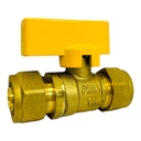 VALVULA RACOR COMPLETO 16 X 16MM DE BOLA DE BRONCE PARA GAS GRIVEN