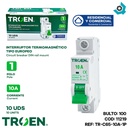 BREAKER TERMOMAGNETICO 10A 1P TIPO EUROPEO TROEN