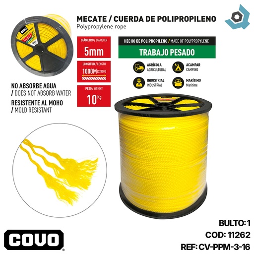 [11262] MECATE 3/16" 1000 METROS COVO