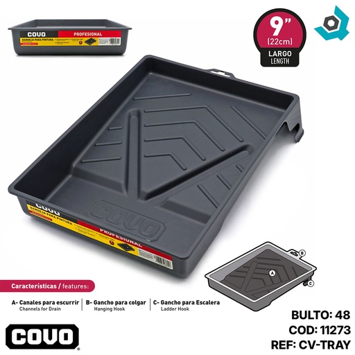[11273] BANDEJA PARA PINTURA 9" PROFESIONAL COVO