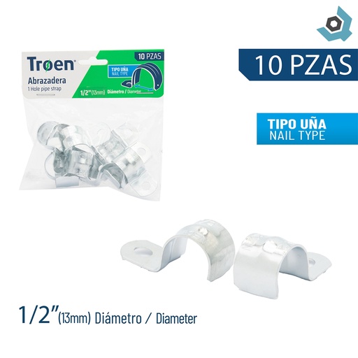 [11327] ABRAZADERAS 1/2" 10 PZS TROEN