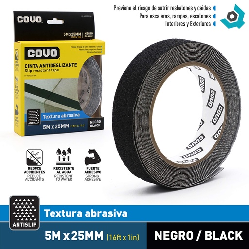 [11403] CINTA ANTIDESLIZANTE 5M X 25MM COVO