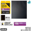 LIJA DE AGUA 9" X 11" GRANO 150 MEDIO COVO