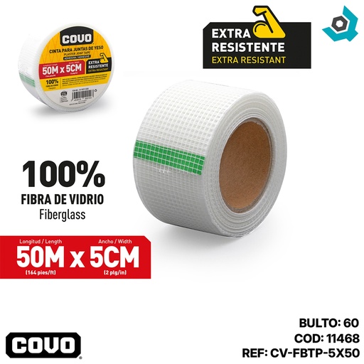[11468] CINTA PARA JUSTAS DE YESO 50M X 5CM COVO