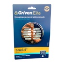 DESAGUE PARA PISO 3.5 X 3.5" DE LATON CROMADO GRIVEN ELITE