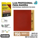 LIJA PROFESIONAL 9" X 11" PARA MADERA GRANO 150 COVO