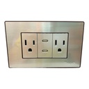 TOMACORRIENTE DOBLE CON 2 USB TIPO C ACERO INOXIDABLE TROEN