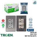 TOMACORRRIENTE DOBLE CON 1 USB Y 1 TIPO C ACERO INOXIDABLE TROEN
