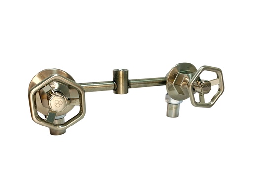 [11728] LLAVE DOBLE PARA DUCHA 1/2" SATINADO ACERO INOXIDABLE GRIVEN