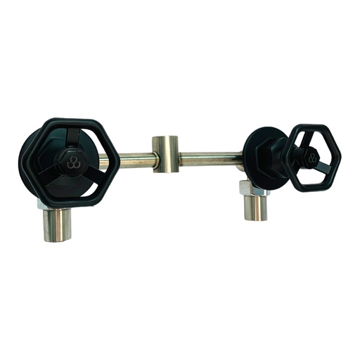 [11730] LLAVE DOBLE PARA DUCHA 1/2" NEGRO MATE ACERO INOXIDABLE GRIVEN