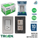 APAGADOR CON TOMA ACERO INOXIDABLE TROEN