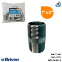 NIPLE 1" X 2" DE LARGO DE ACERO GALVANIZADO GRIVEN