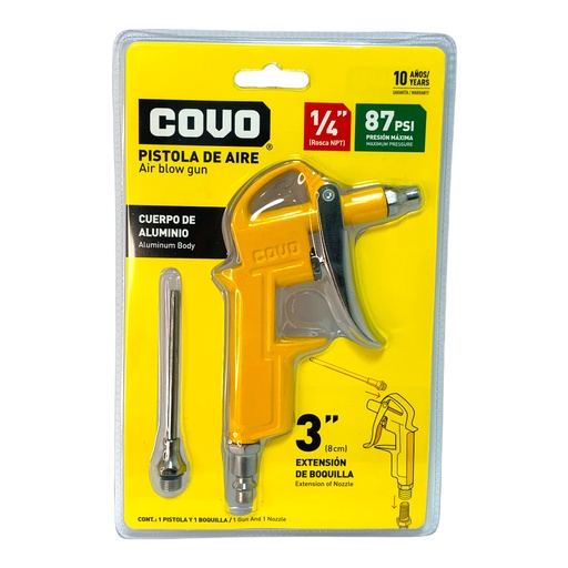 [11805] PISTOLA DE AIRE 1/4" CON EXTENSION COVO