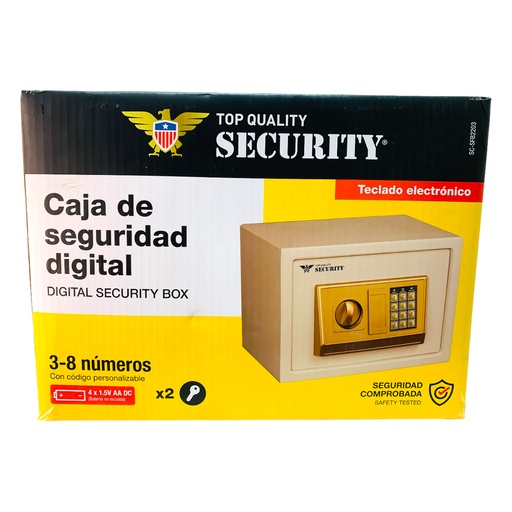 [11823] CAJA DE SEGURIDAD DIGITAL 25X35 CM DORADO SECURITY