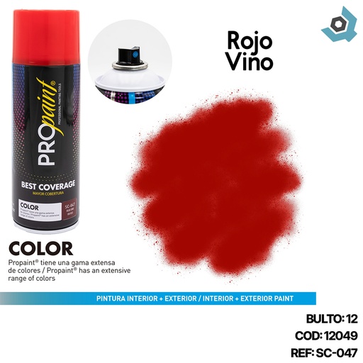 [12049] PINTURA EN SPRAY ROJO VINO PRO PAINT