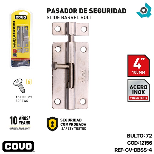 [12156] PASADOR DE SEGURIDAD 4" COVO