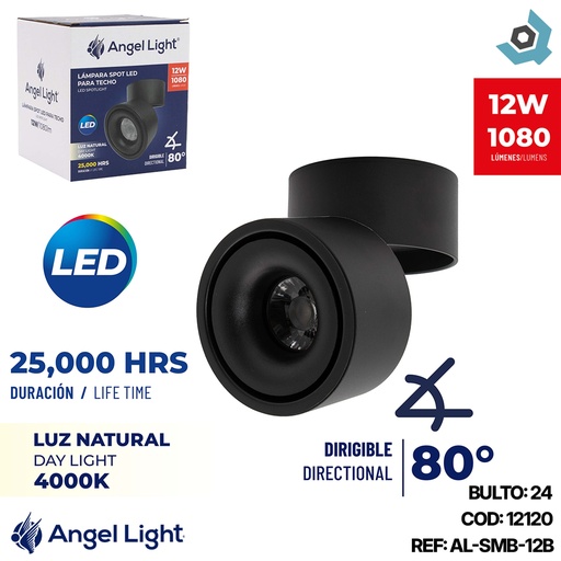 [12120] LAMPARA SPOT LED PARA TECHO 12W 4000K ANGEL LIGHT
