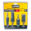 SET DE MECHAS ABRASIVAS 1/4" 4 PIEZAS COVO