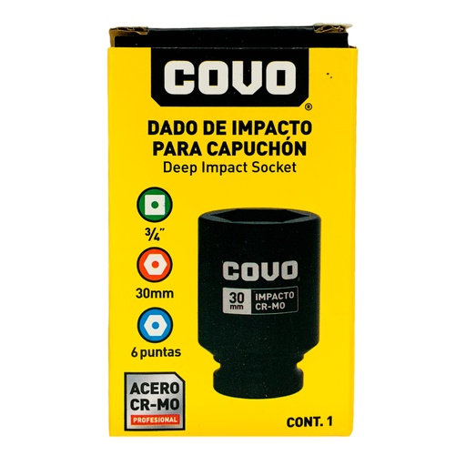 [12297] DADO DE IMPACTO 30MM X 3/4” COVO