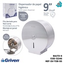 DISPENSADOR DE PAPEL REDONDO SATINADO GRIVEN