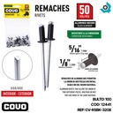 REMACHE 1/8" X 5/16" ALUMINIO NEGRO 50 PIEZAS COVO