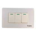 APAGADOR TRIPLE DE ACRILICO BLANCO TROEN