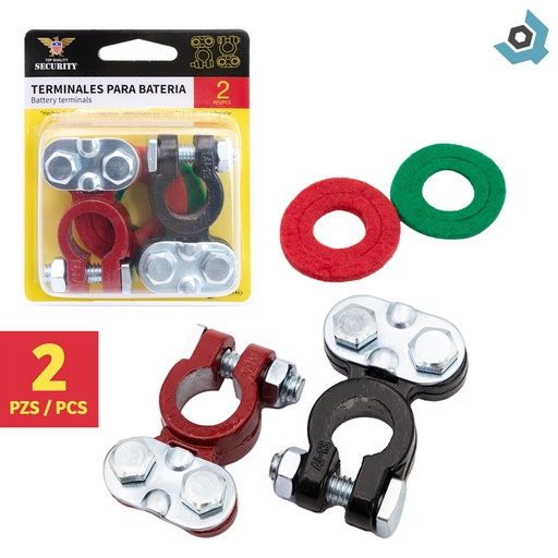 [12478] BORNES PARA BATERIA 2 PZAS SECURITY