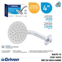 REGADERA TIPO LLUVIA 4" CROMADA REDONDA GRIVEN