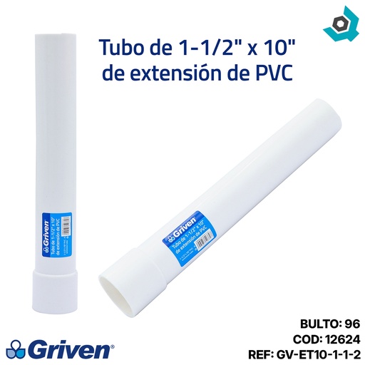 [12624] TUBO DE EXTENSION PVC 1 1/2" X 10" GIVEN