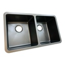 FREGADERO DOBLE SOBREPONER ACERO INOXIDBLE NEGRO MATE GRIVEN ELITE