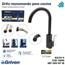GRIFERIA PARA FREGADERERO NEGRO MATE GRIVEN ELITE EDICION MILAN COLLECTION