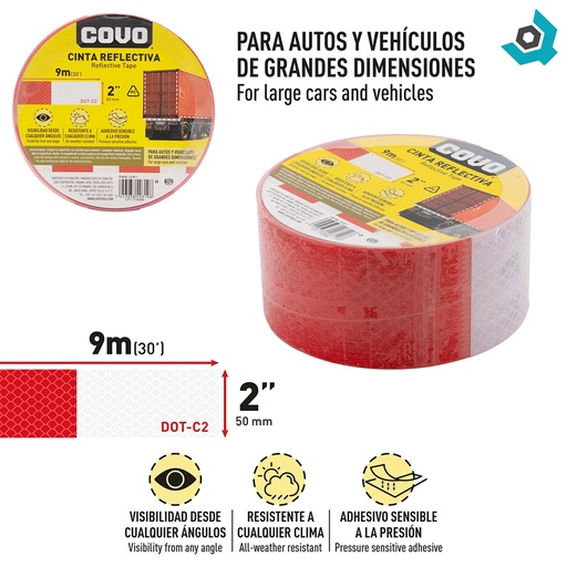[12712] CINTA ADHESIVA REFLECTIVA 2" COVO