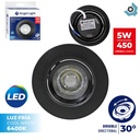 LAMPARA LED OJO DE BUEY 5W REDONDA 6400K NEGRO ANGEL LIGHT