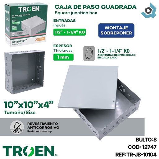 [12747] CAJA DE PASO 10"X 10" X 4" TROEN