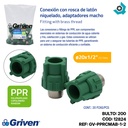 ADAPTADOR ROSCA MACHO PPR 25MM X 1/2" CXMR-MET GRVEN