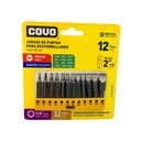 JUEGO DE PUNTAS DE PALETA 12 PZAS PARA DESTORNILLADOR COVO