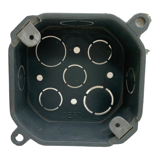 [12910] CAJETIN CUADRADO 4X4 PVC GRIS CERI