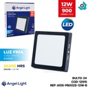 LAMPARA LED SUPERFICIAL CUADRADA 12W 4000K NEGRA ANGEL LIGHT