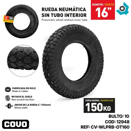 [12948] RUEDA NEUMATICA PARA CARRETILLA 16" COVO