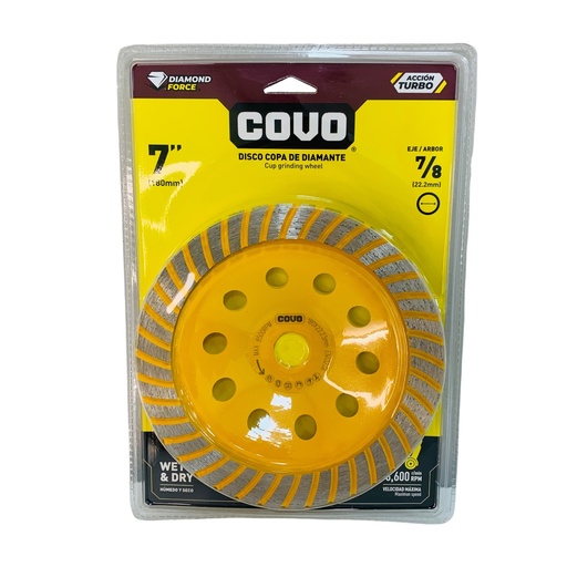 [13004] DISCO DIAMANTADO 7" SEGMENTADO DE COPA COVO