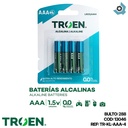 BATERIAS AAA ALCALINAS 4PZAS TROEN