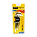 JUEGO DE LLAVES ALLEN PUNTA ESFERICA 10PZAS COVO