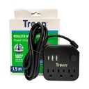 REGLETA MULTICONTACTO 1.5M NEGRO TROEN