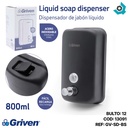 DISPENSADOR DE JABON LIQUIDO 800ML ACERO GRIVEN